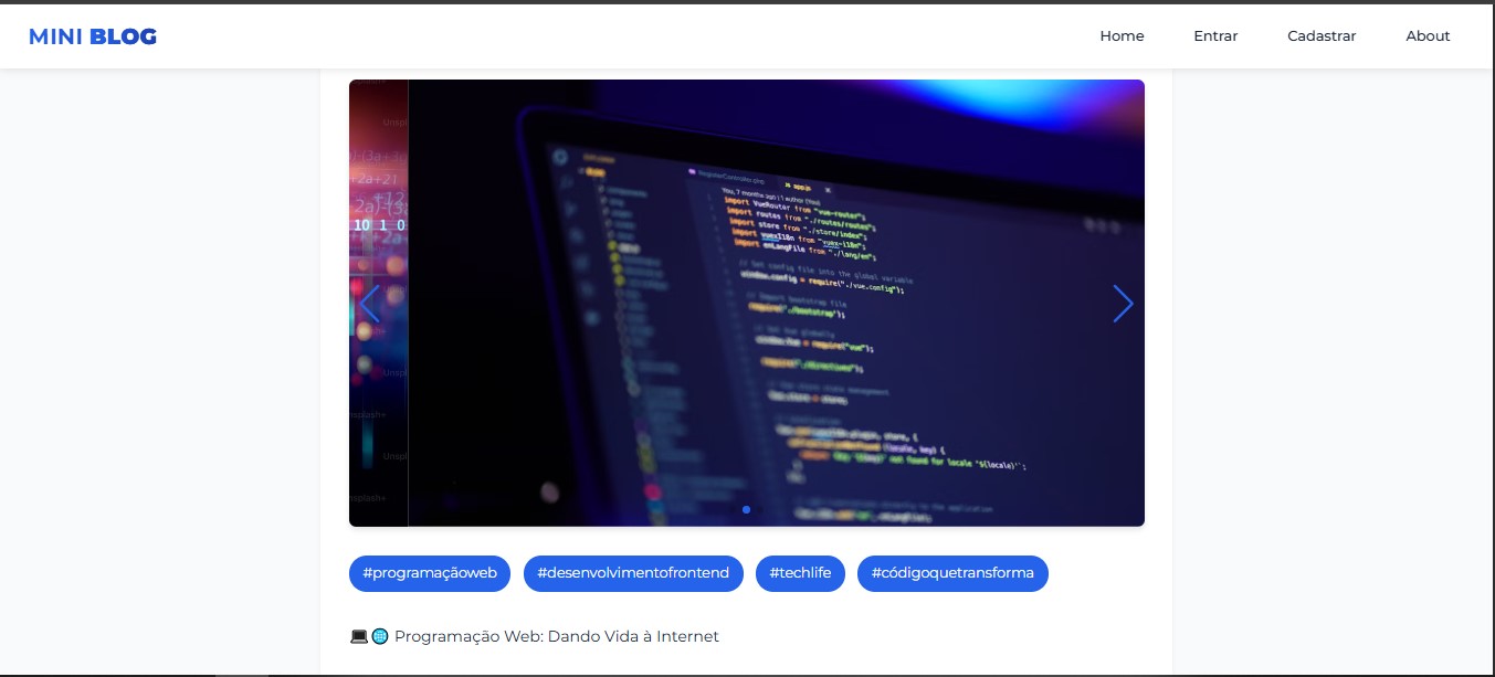 Preview do MiniBlog - Dashboard